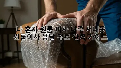 나 혼자 원룸 이사? 나주 서내동 원룸이사 용달 정보 완벽 가이드!
