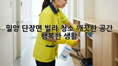 밀양 단장면 빌라 청소: 깨끗한 공간, 행복한 생활